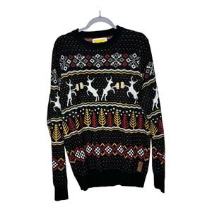 Tipsy Elves Sweater Mens XL‎ Fair Isle Beer Reindeer Knit Pullover Crew Neck
